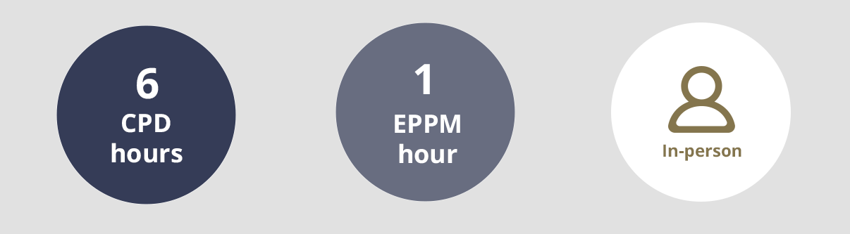 6 CPD hours, 1 EPPM hour
